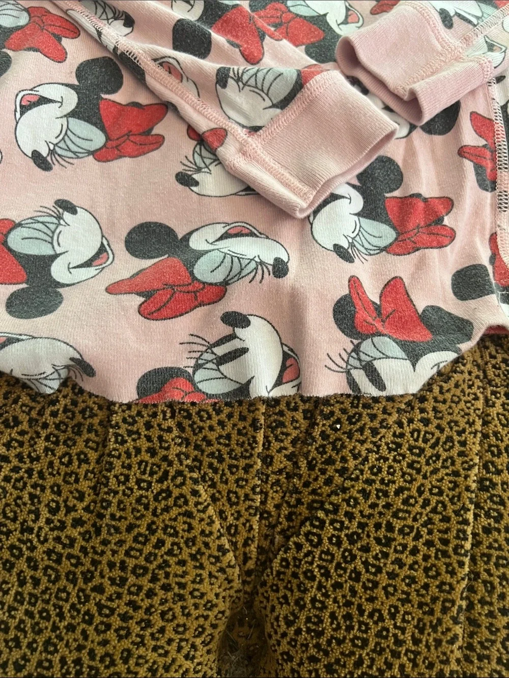 Hanna Andersson Pink Minnie Mouse Pajama Set with Red Bows size 10